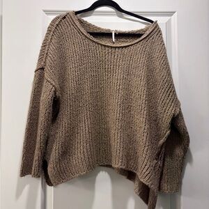Free People Tan Off-the-Shoulder Sweater